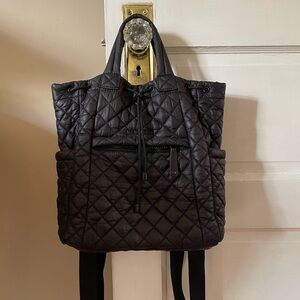 MZ Wallace Black Quilted Small Metro Convertible Backpack